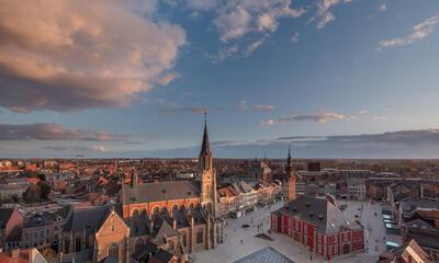 Sint-Truiden markt Dronebeeld